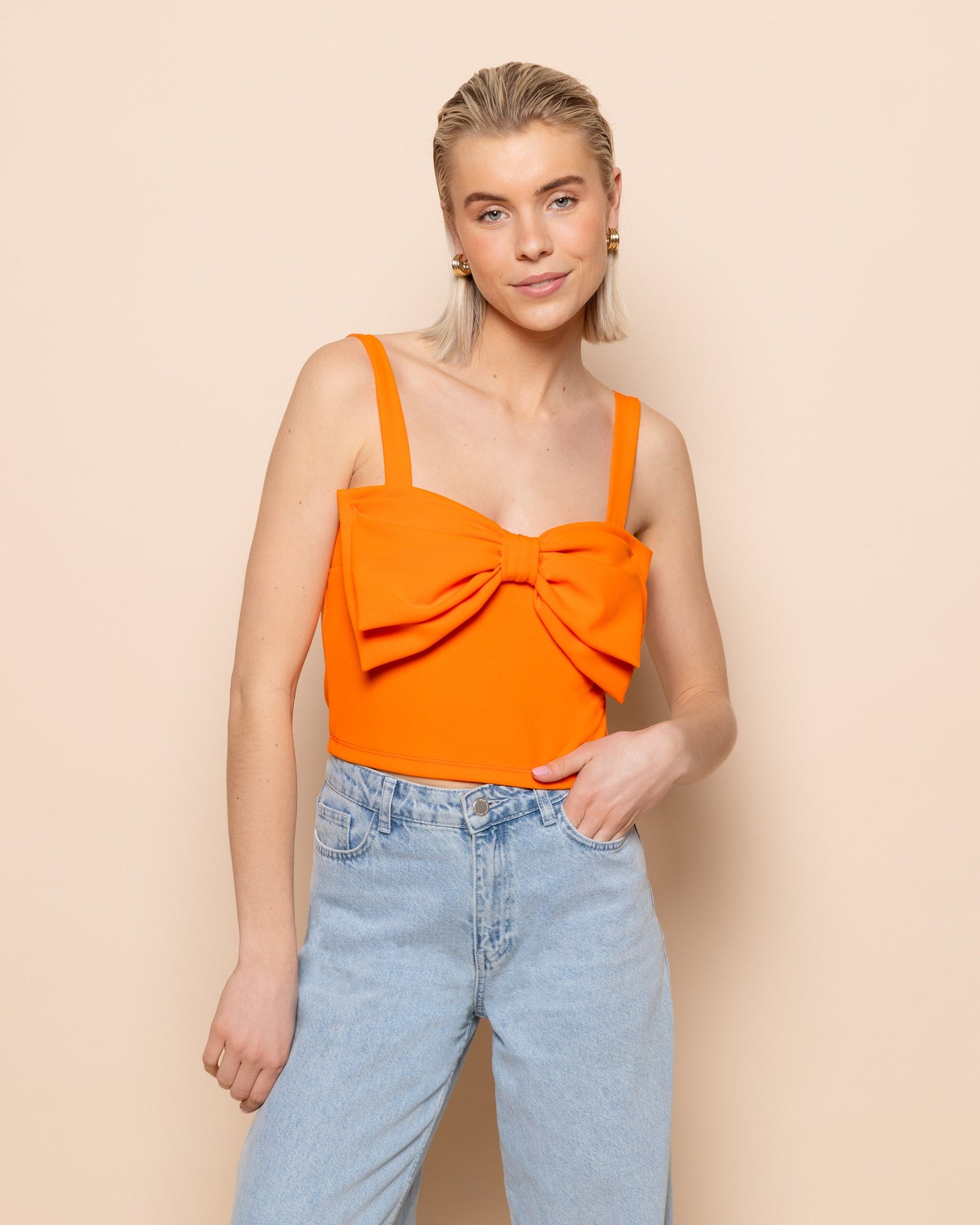 BOW CROPPED TOP ORANJE