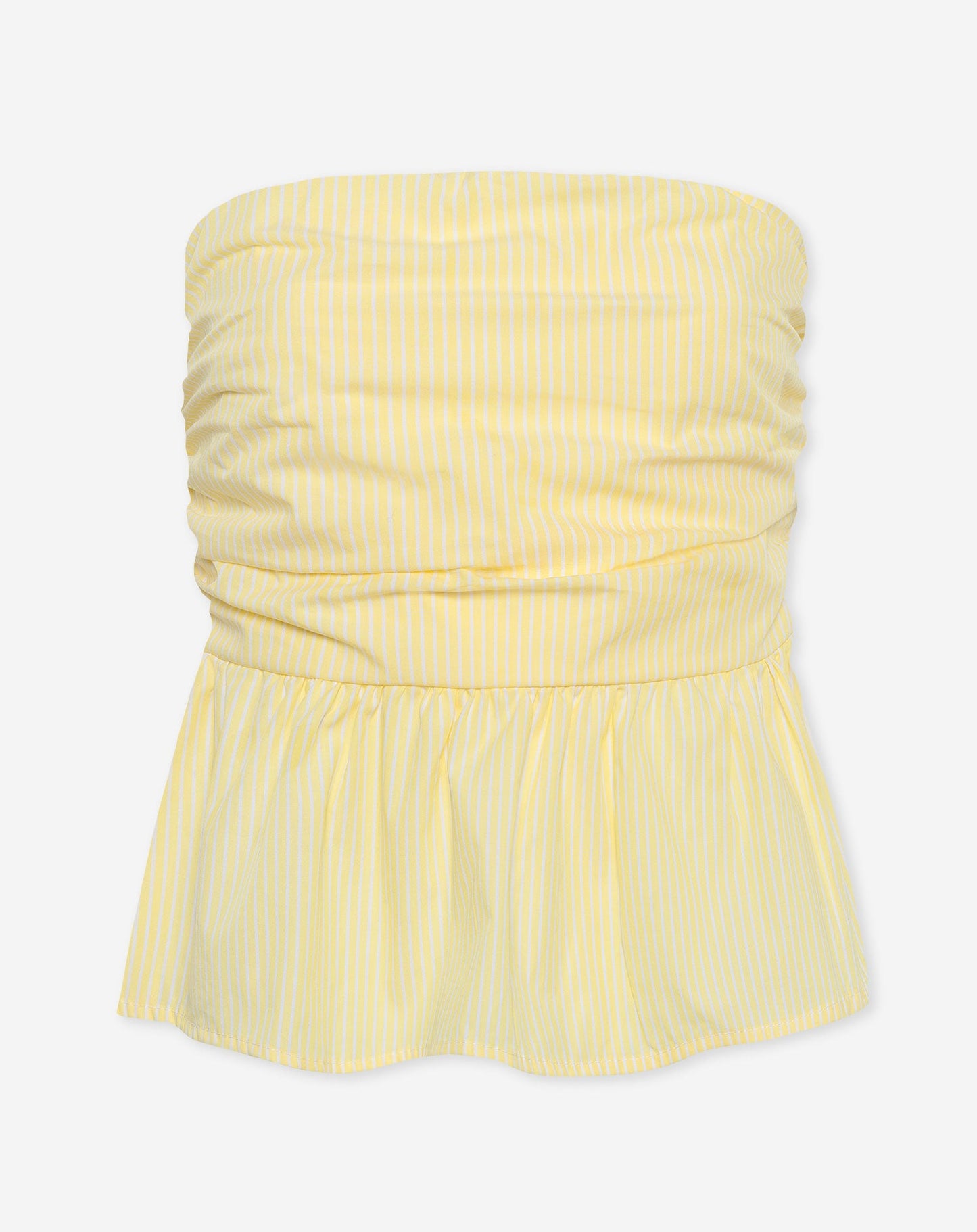 LEIA STRIPE PEPLUM TOP GEEL
