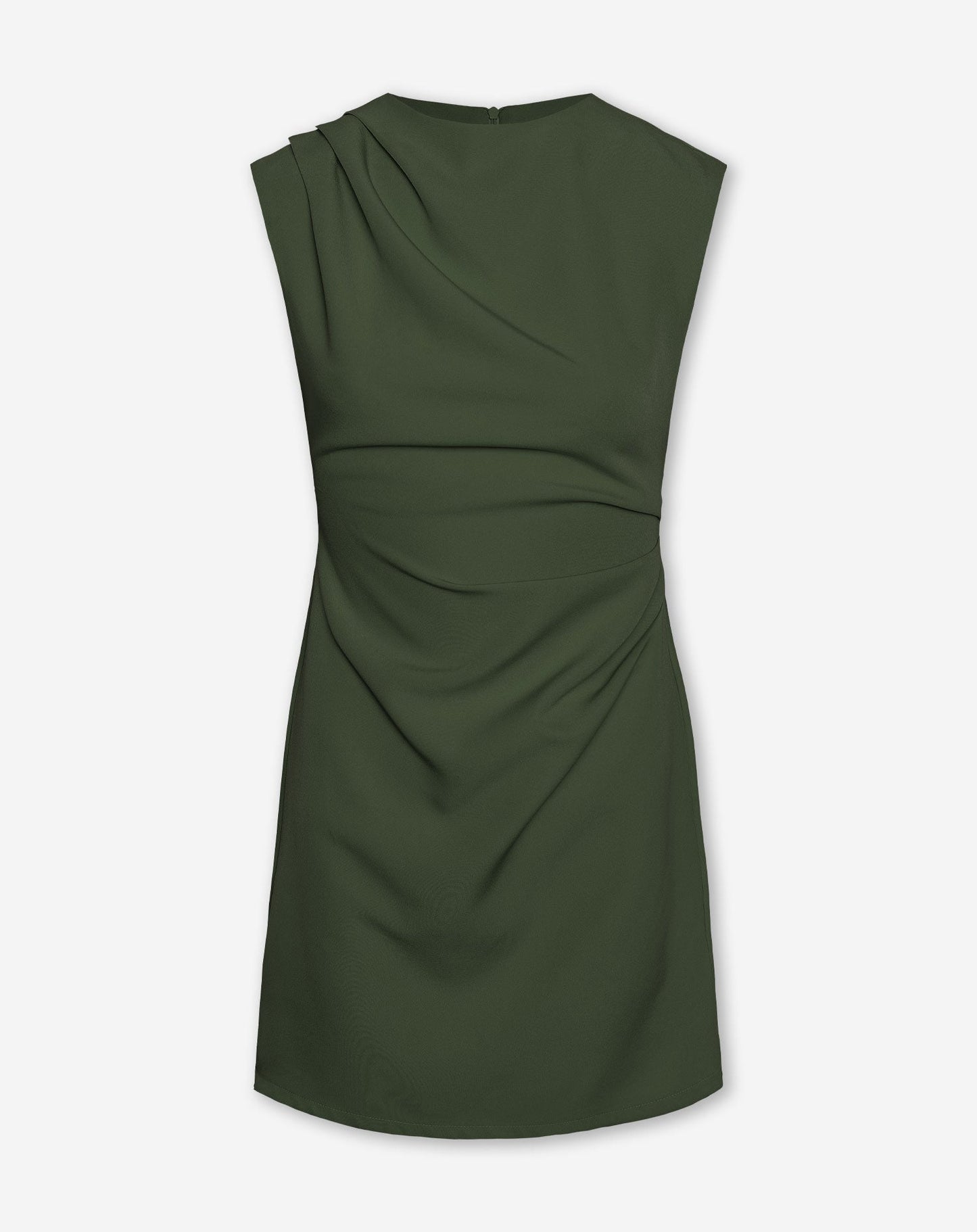 SOFIA RUCHED DRESS TALL LEGERGROEN