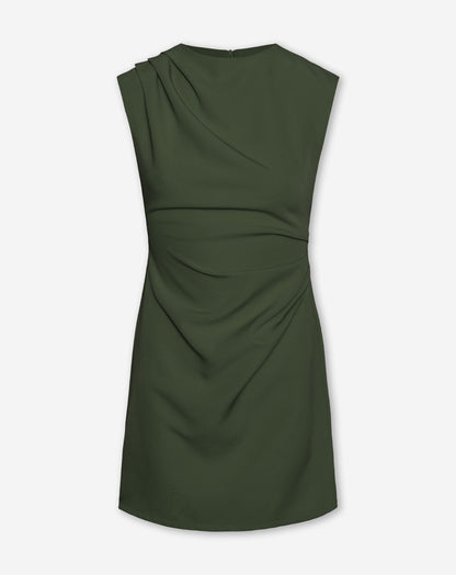 SOFIA RUCHED DRESS TALL LEGERGROEN