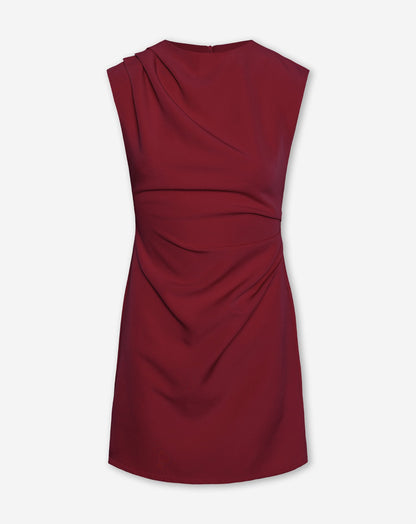 SOFIA RUCHED DRESS BORDEAUX