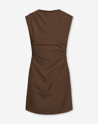 SOFIA RUCHED DRESS TALL BRUIN