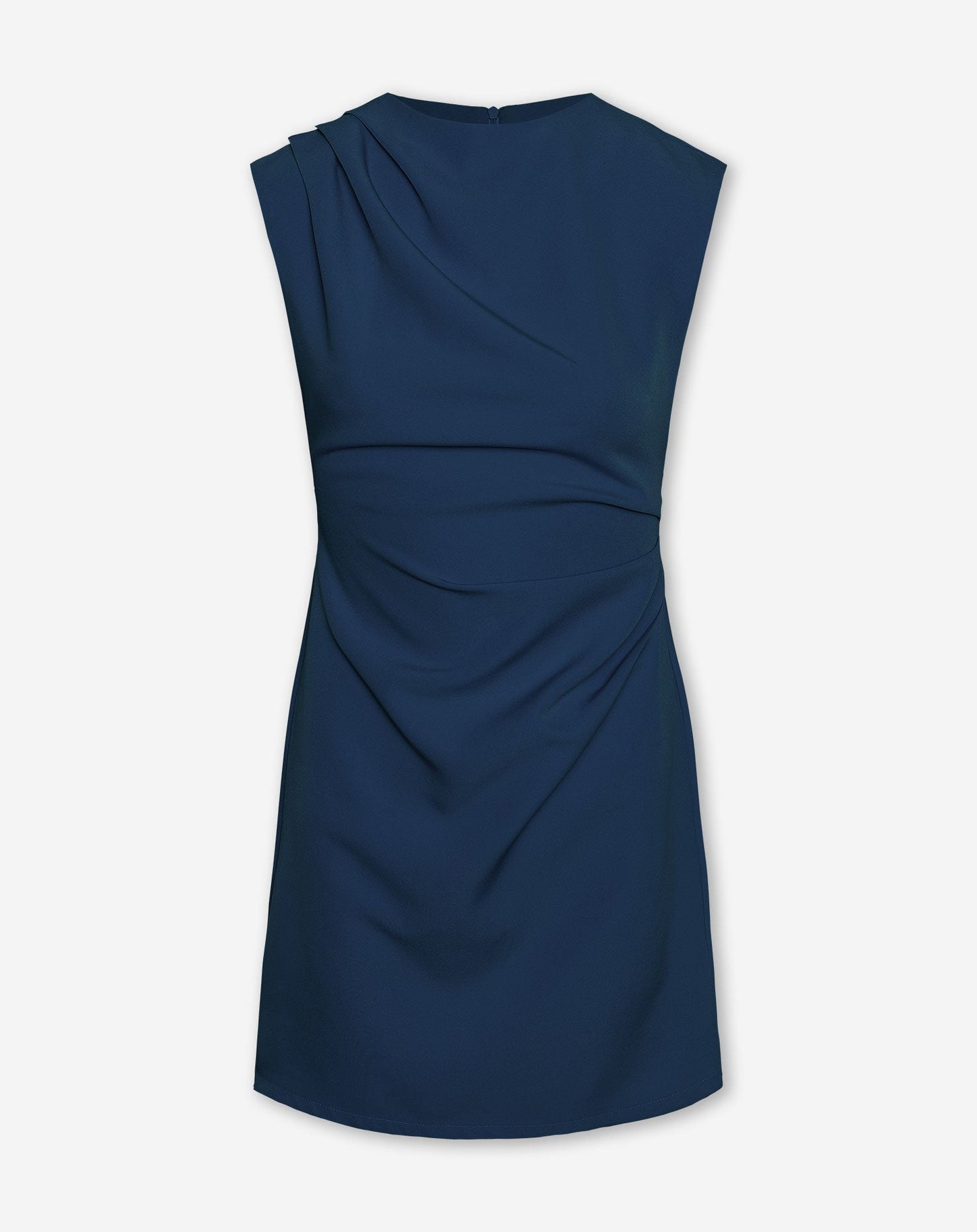 SOFIA RUCHED DRESS TALL MARINEBLAUW