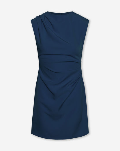 SOFIA RUCHED DRESS TALL MARINEBLAUW