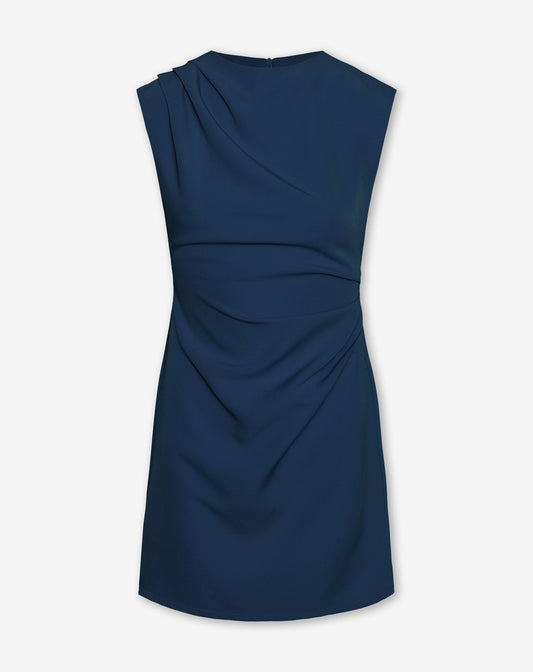 SOFIA RUCHED DRESS TALL MARINEBLAUW