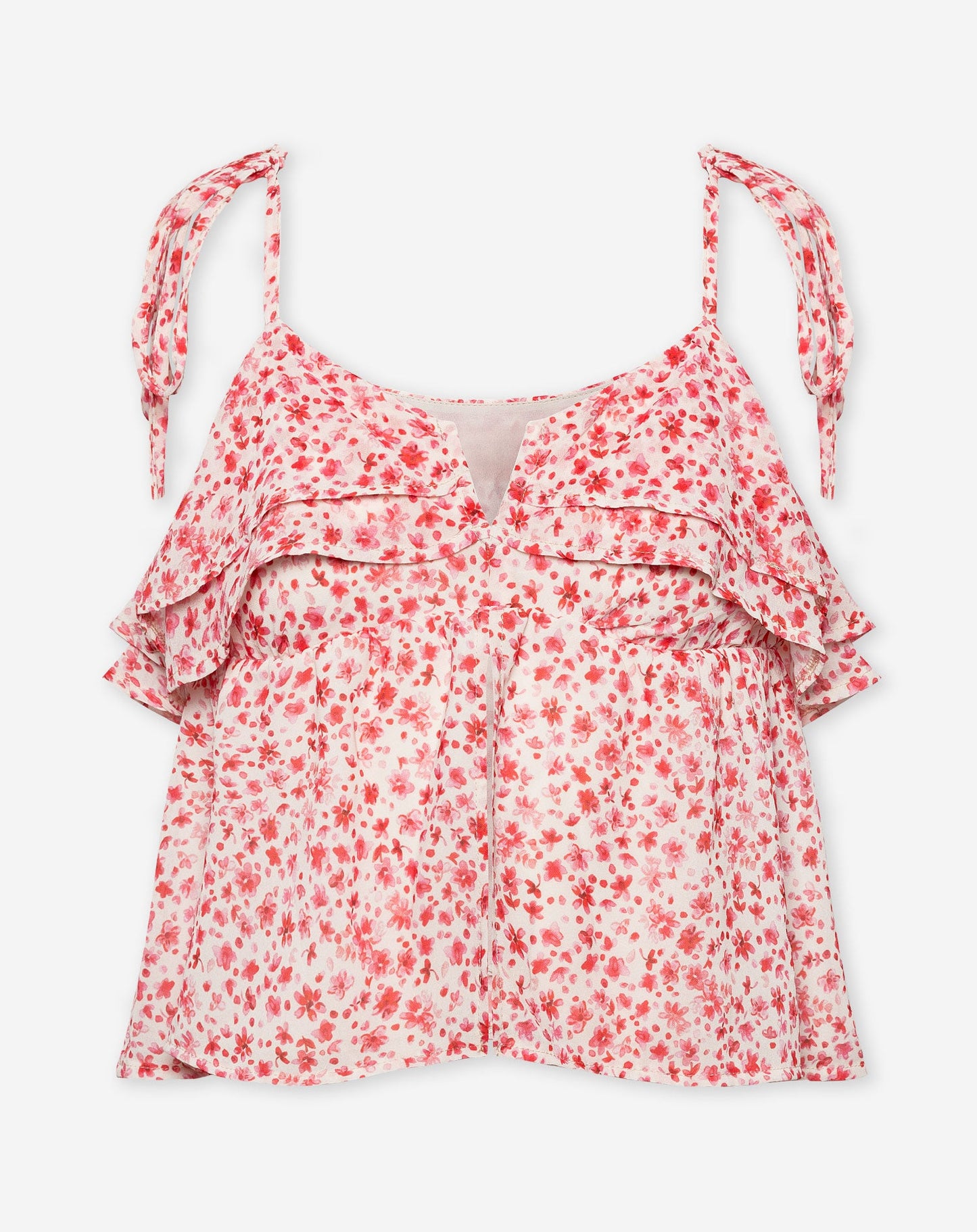 FLOWER RUFFLE CAMI ROZE