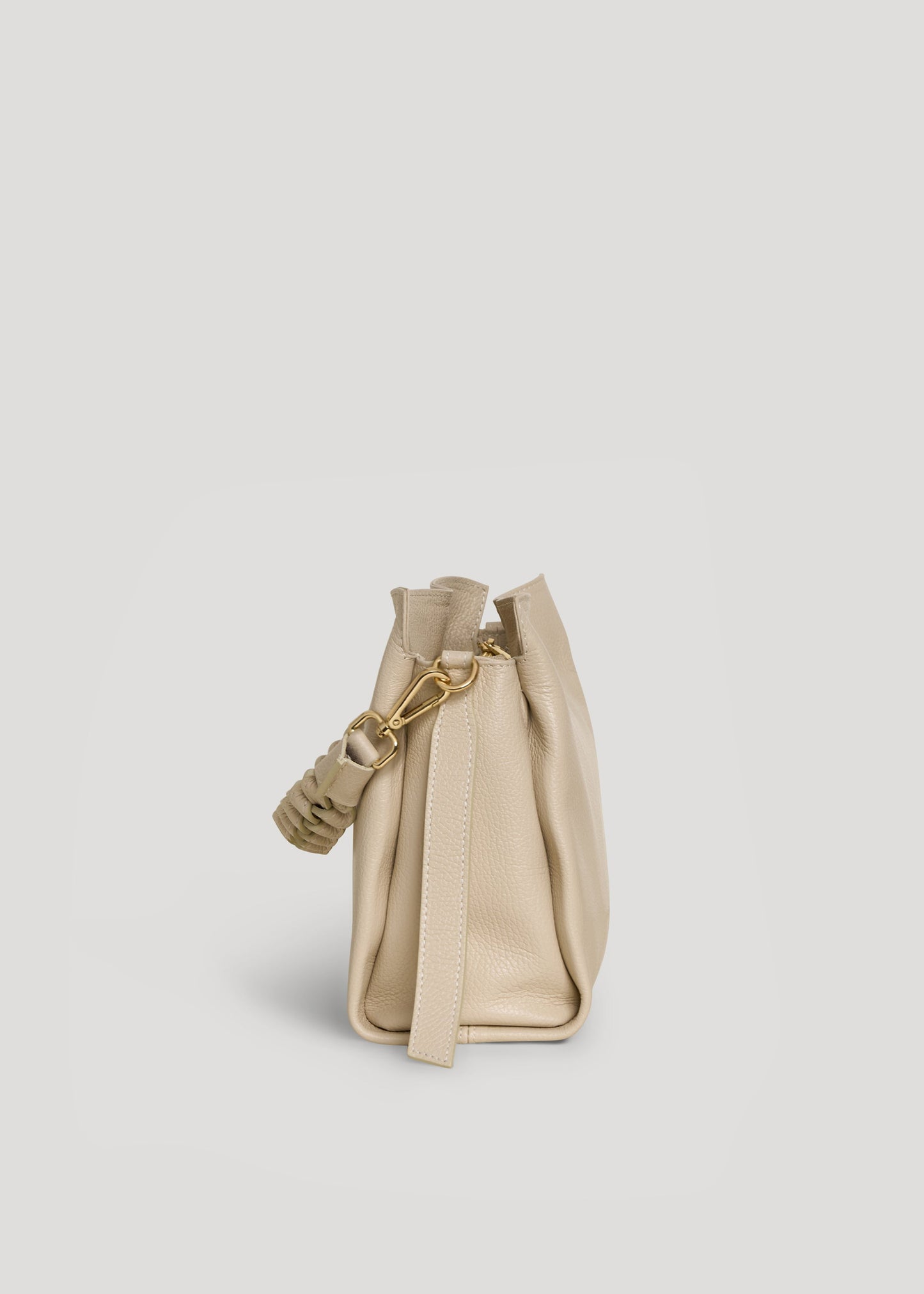 Borsa Braid in pelle Dollaro Beige