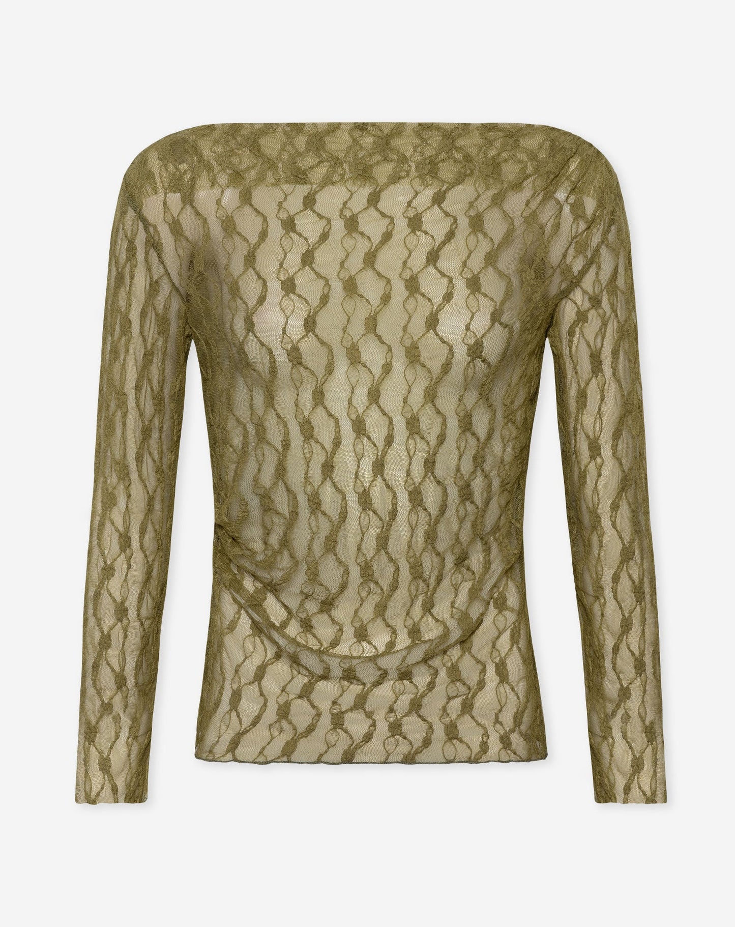 YENTL LACE TOP OLIJFGROEN