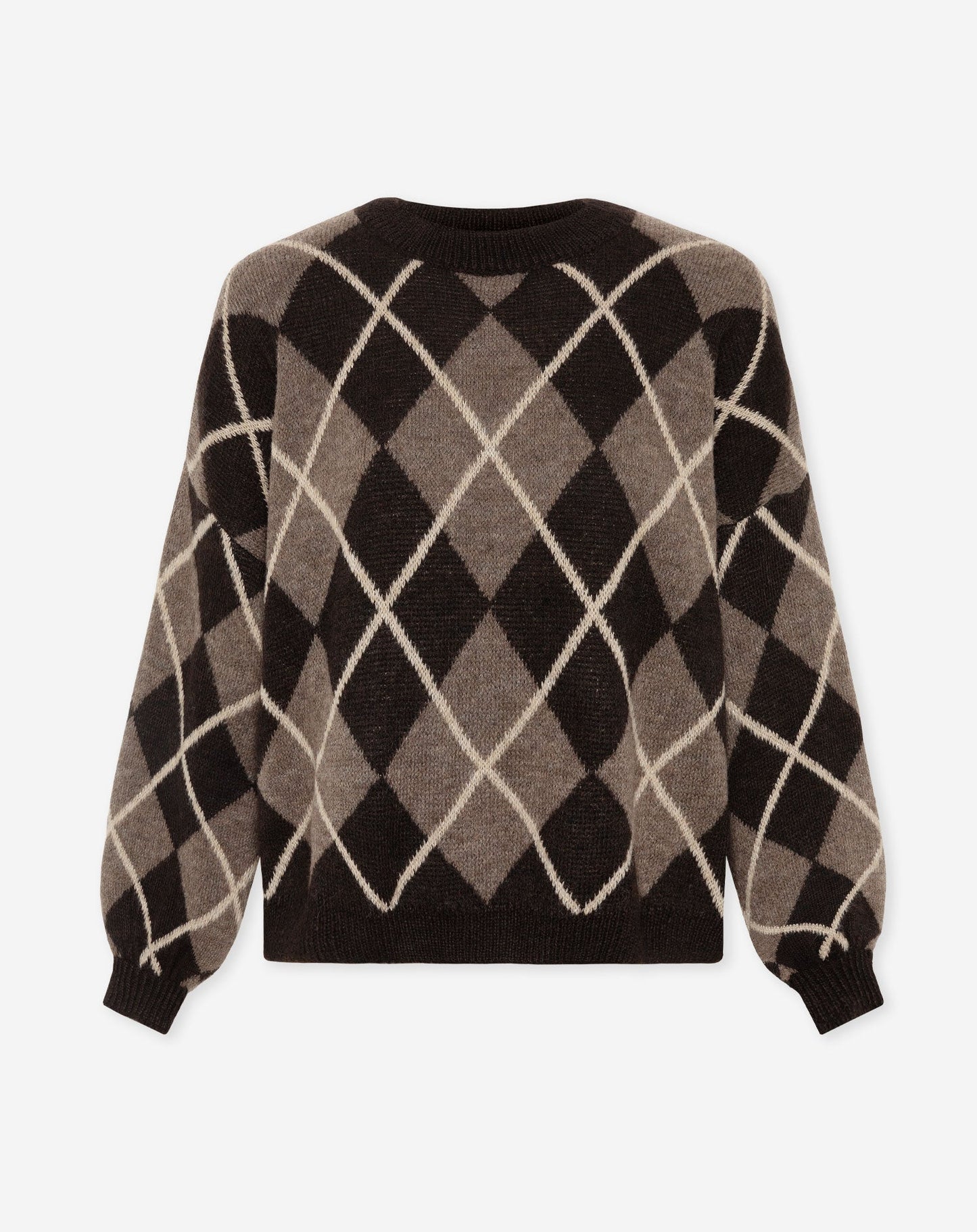 JAYLIN CHECK KNIT BRUIN