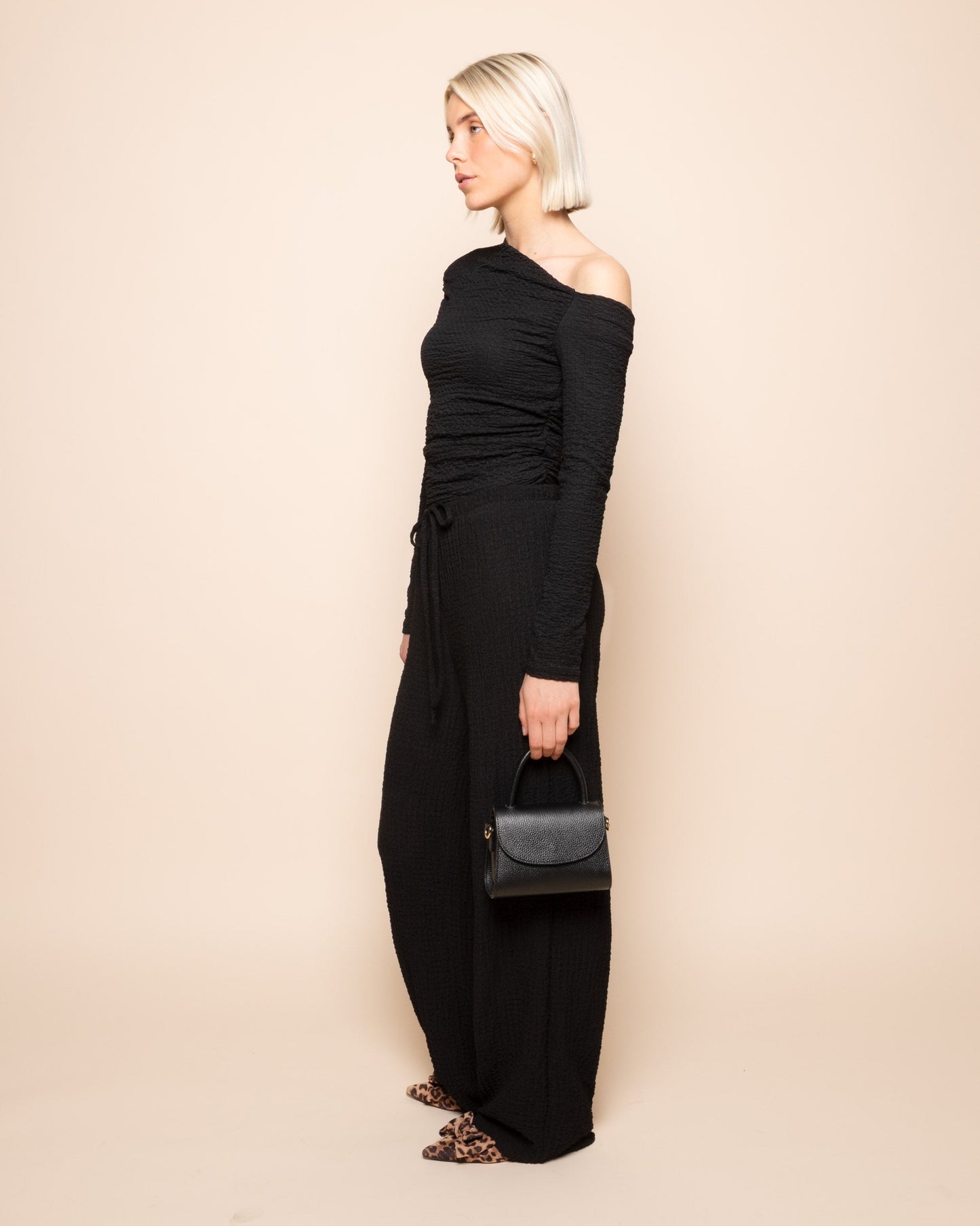 STRUCTURE STRAIGHT LEG PANTS TALL ZWART
