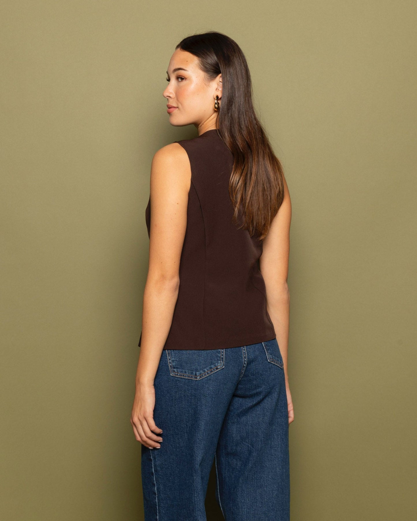 MOLLY GILET DONKERBRUIN