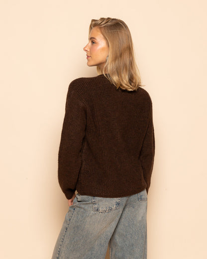 AMARA BOUCLE CARDIGAN BRUIN