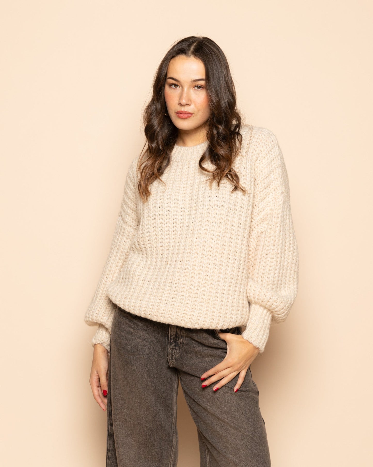 ESMEE CHUNKY KNIT BEIGE