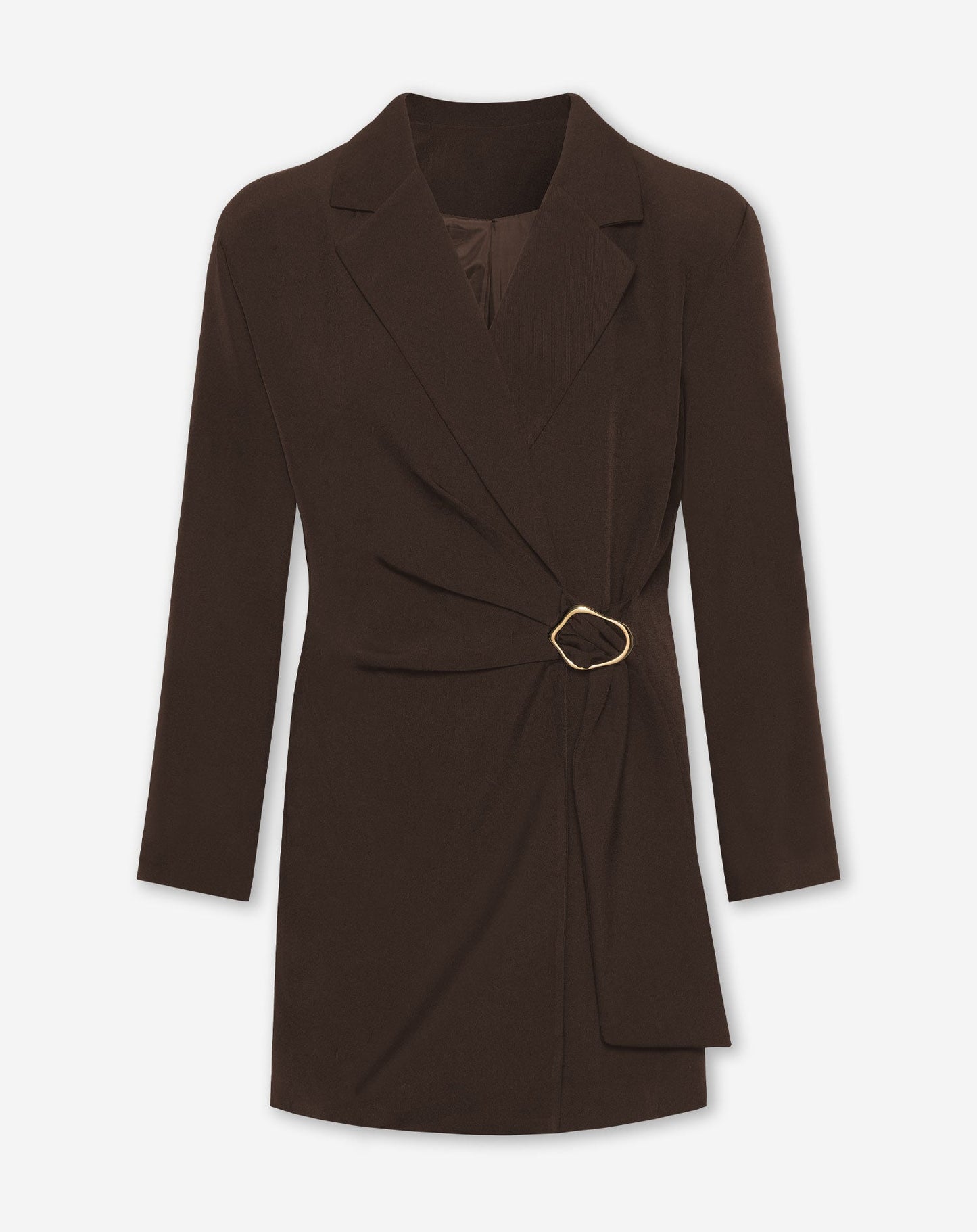 BUCKLE BLAZER DRESS BRUIN