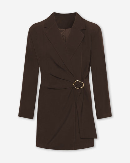 BUCKLE BLAZER DRESS BRUIN
