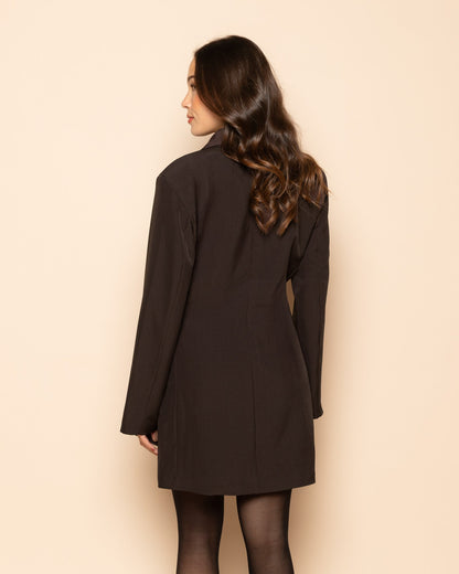 BUCKLE BLAZER DRESS BRUIN