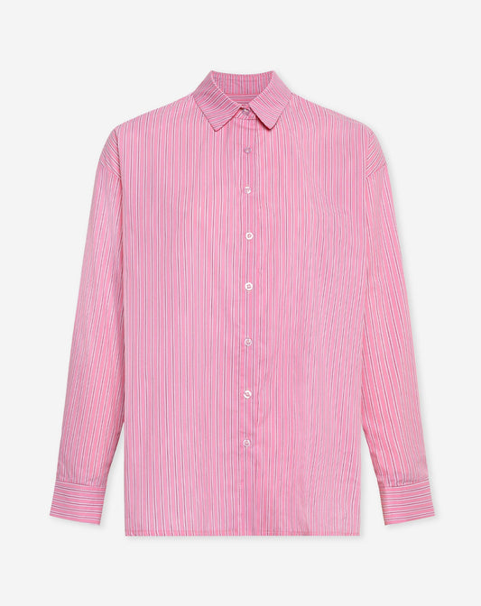 PUCK MULTI STRIPE OVERSIZED BLOUSE ROZE