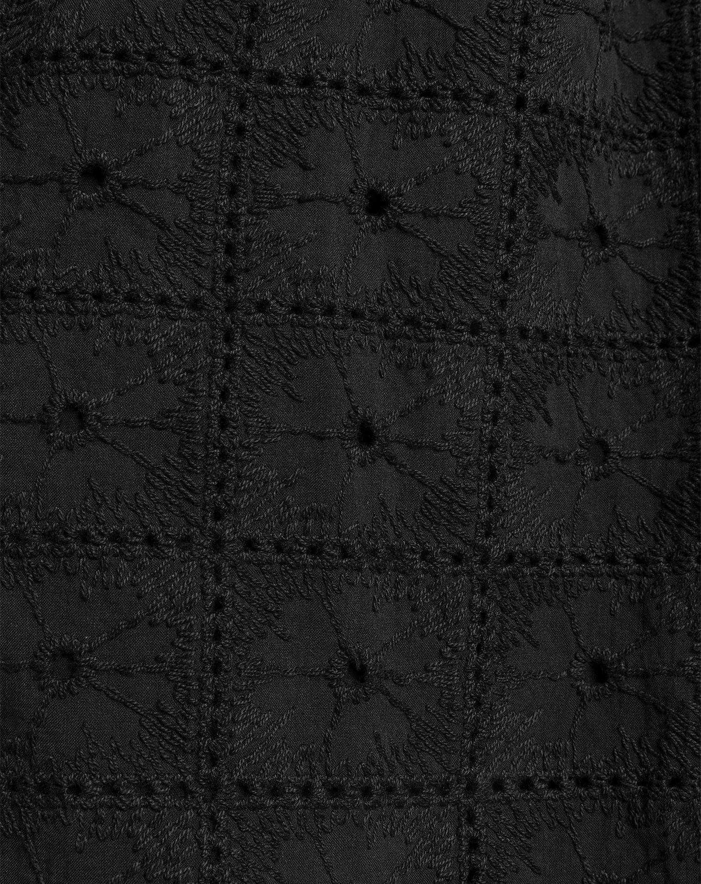 LOREEN BRODERIE DRESS ZWART