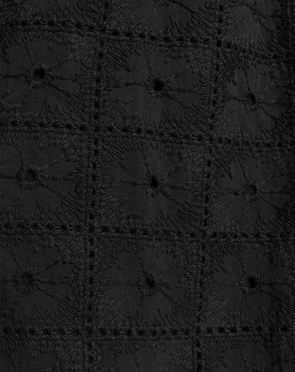 LOREEN BRODERIE DRESS ZWART