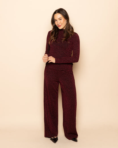 JOANY GLITTER TOP BURGUNDY