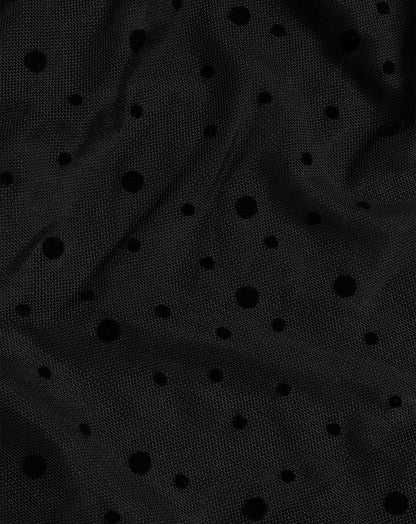 STRAPLESS DOTS SCARF TOP ZWART