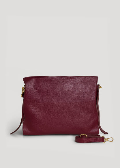 Borsa Braid in pelle Dollaro Borgogna