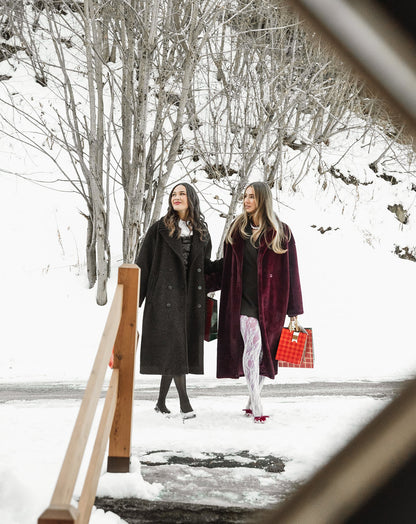 VERA LONG FUR COAT BURGUNDY
