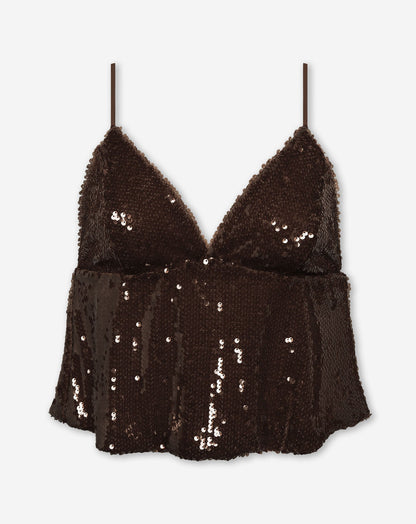 NOVA SEQUINS STRAP TOP BRUIN
