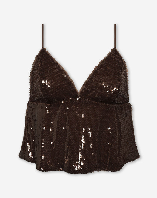 NOVA SEQUINS STRAP TOP BRUIN