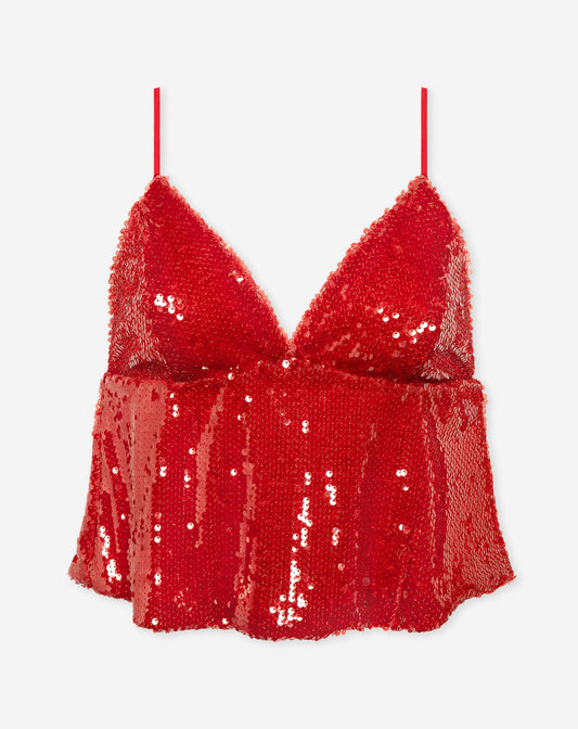 NOVA SEQUINS STRAP TOP ROOD
