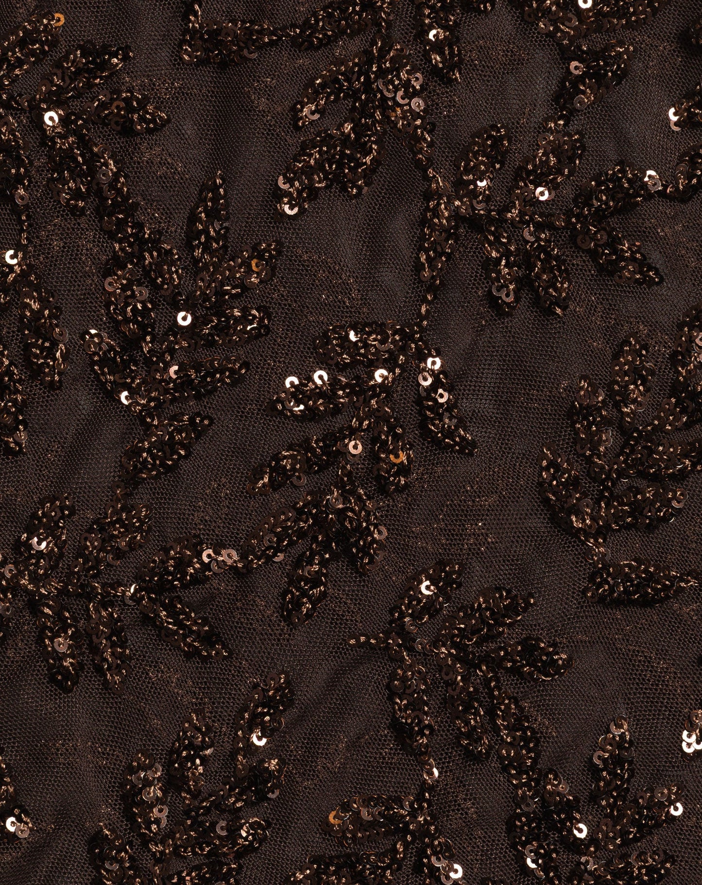 SEQUINS SMALL LEAF TOP BRUIN