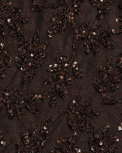 SEQUINS SMALL LEAF TOP BRUIN