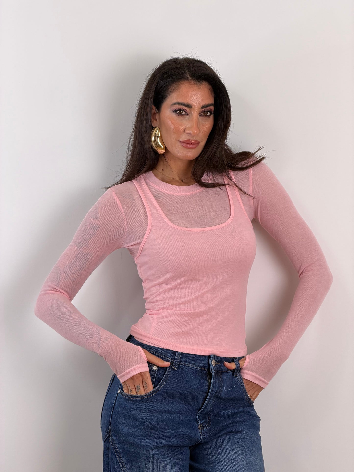 T-shirt layered ROSA 50341