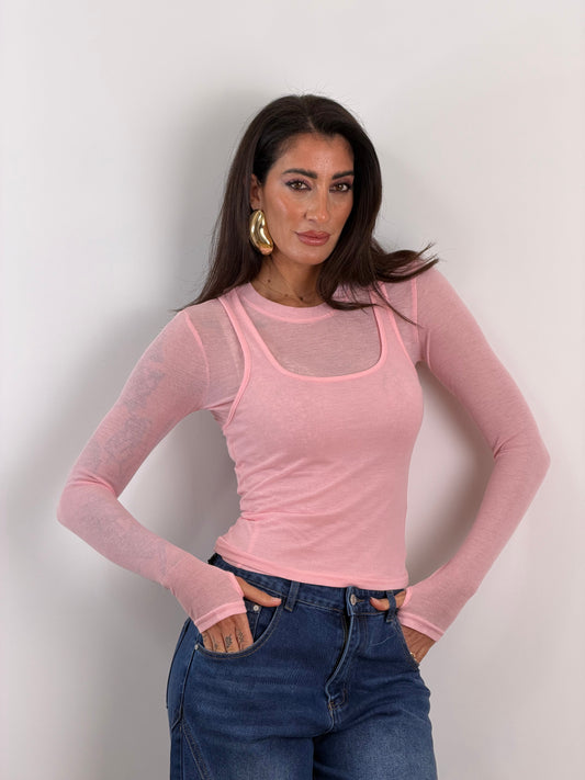 T-shirt layered ROSA 50341
