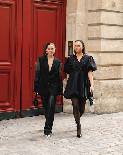 Pantalón straight de cuero