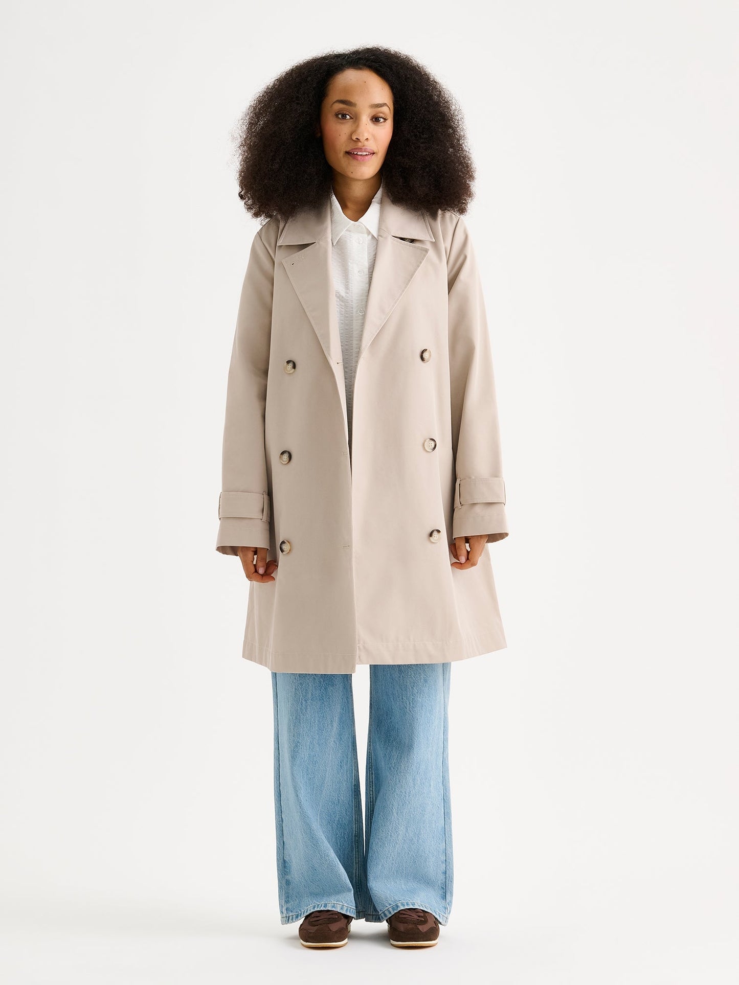 Alessia™ – Gabardina Midi Clásica
