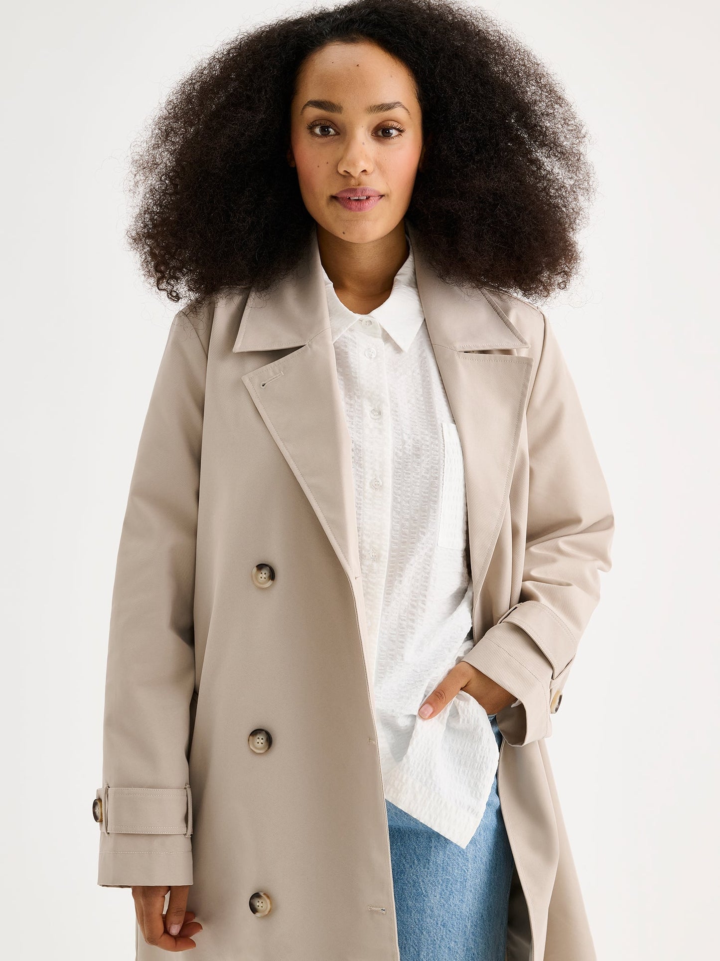 Alessia™ – Gabardina Midi Clásica