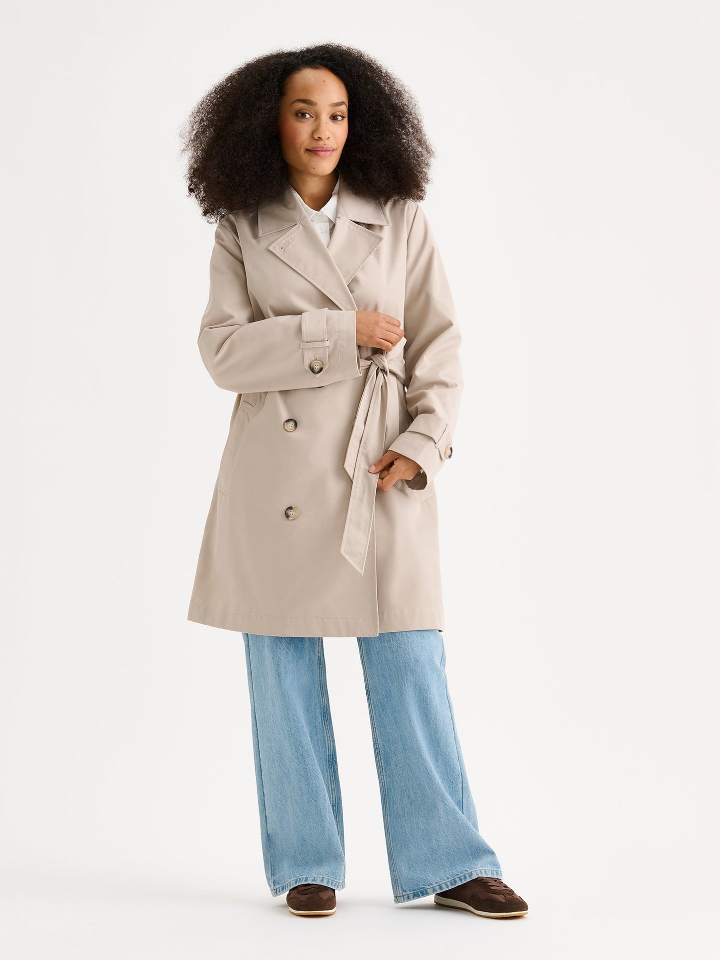 Alessia™ – Gabardina Midi Clásica