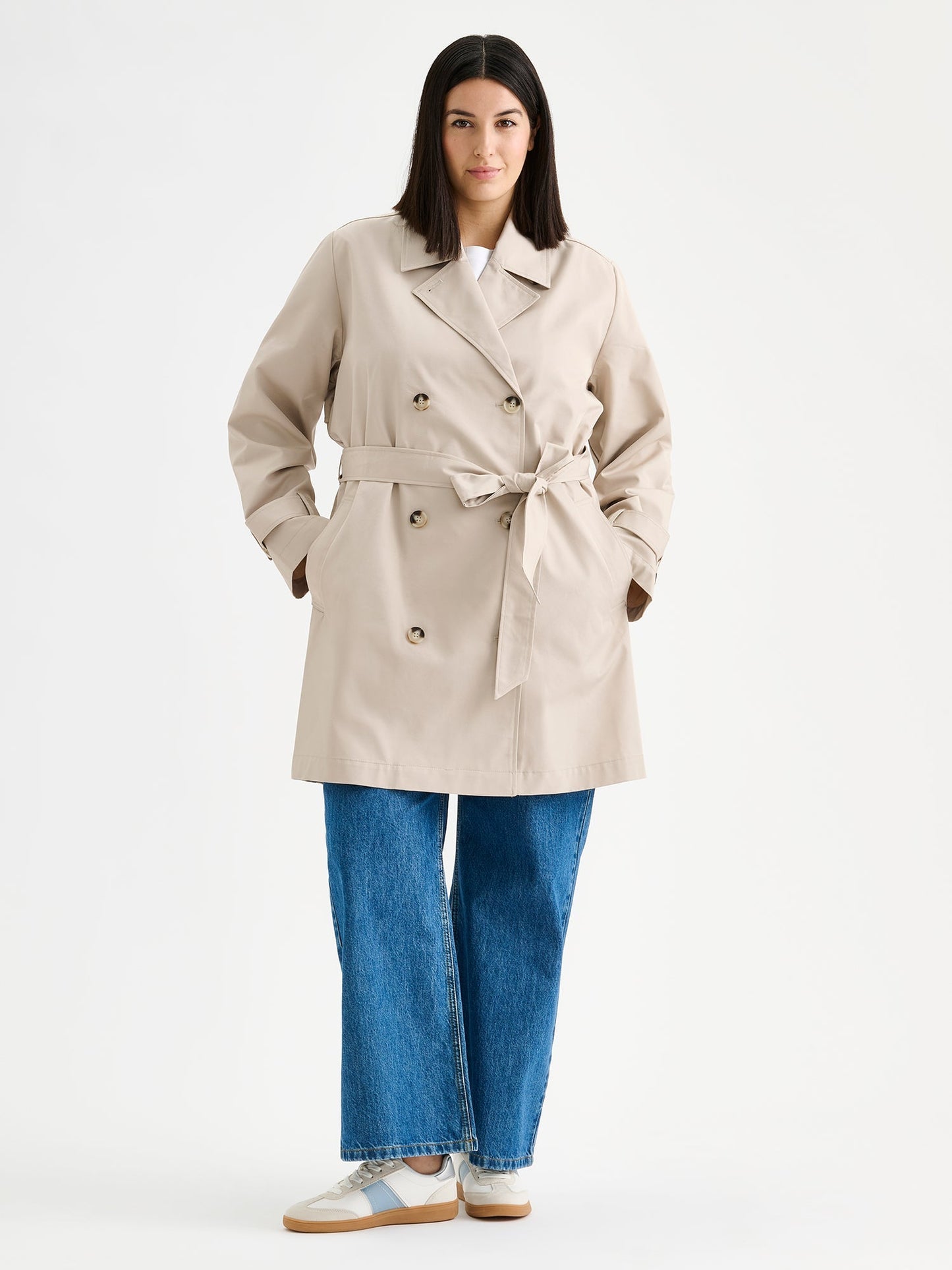 Alessia™ – Gabardina Midi Clásica