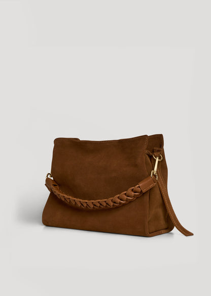 Borsa Braid in Camoscio e Pelle Cuoio