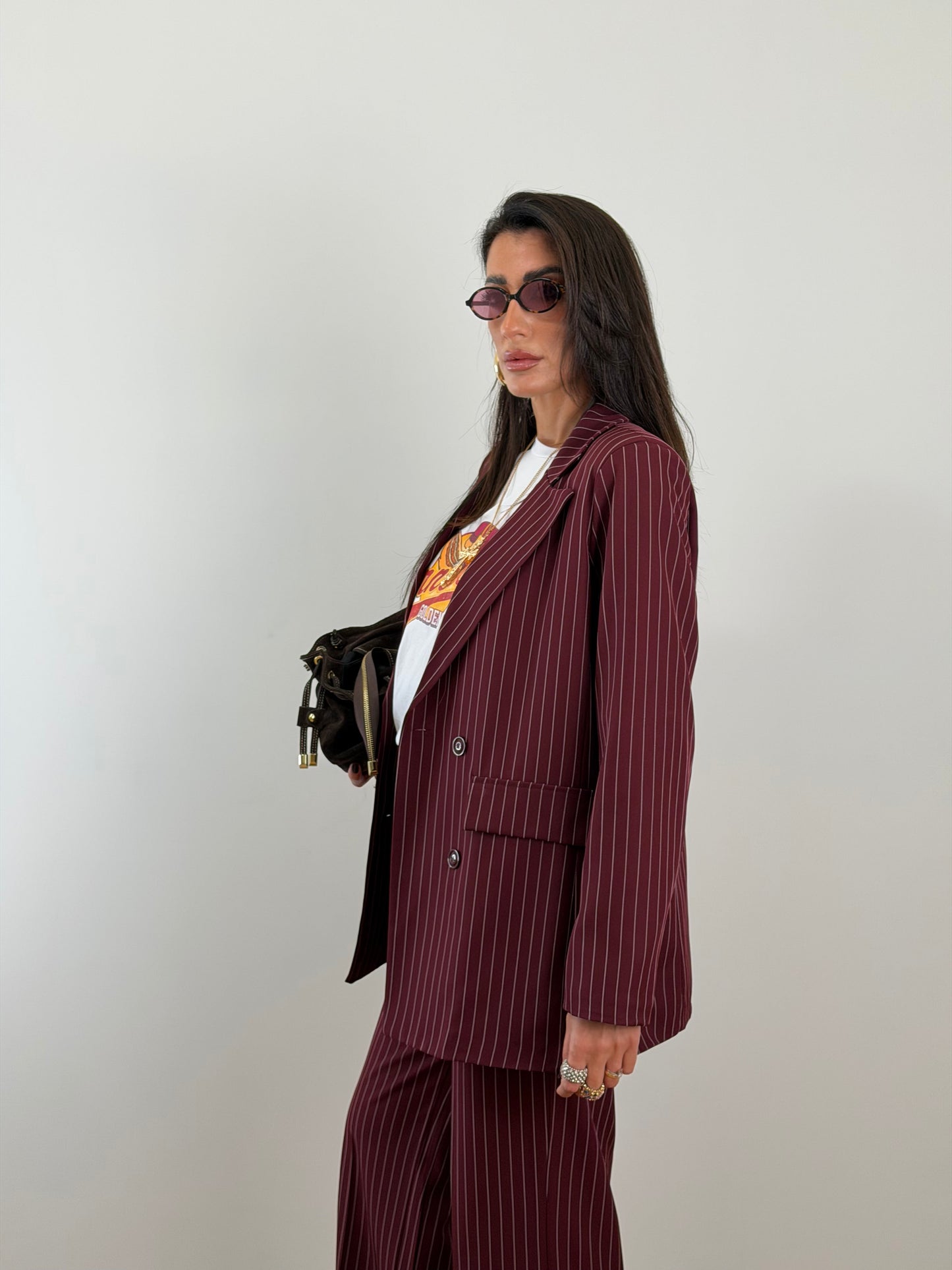 Tailleur bordò gessato 30990.