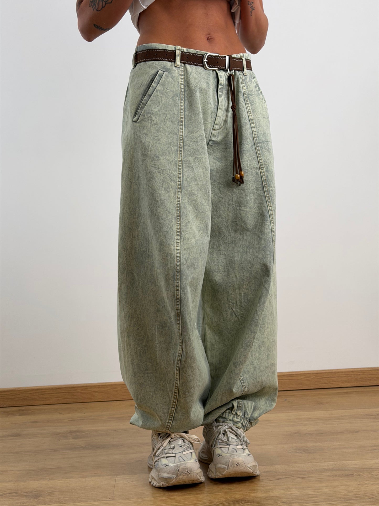 Jeans sfumato verde TR811