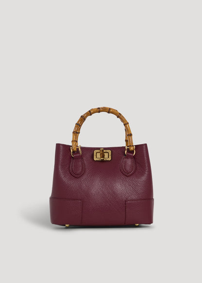 Borsa Bamboo Babe micro in pelle Dollaro Borgogna