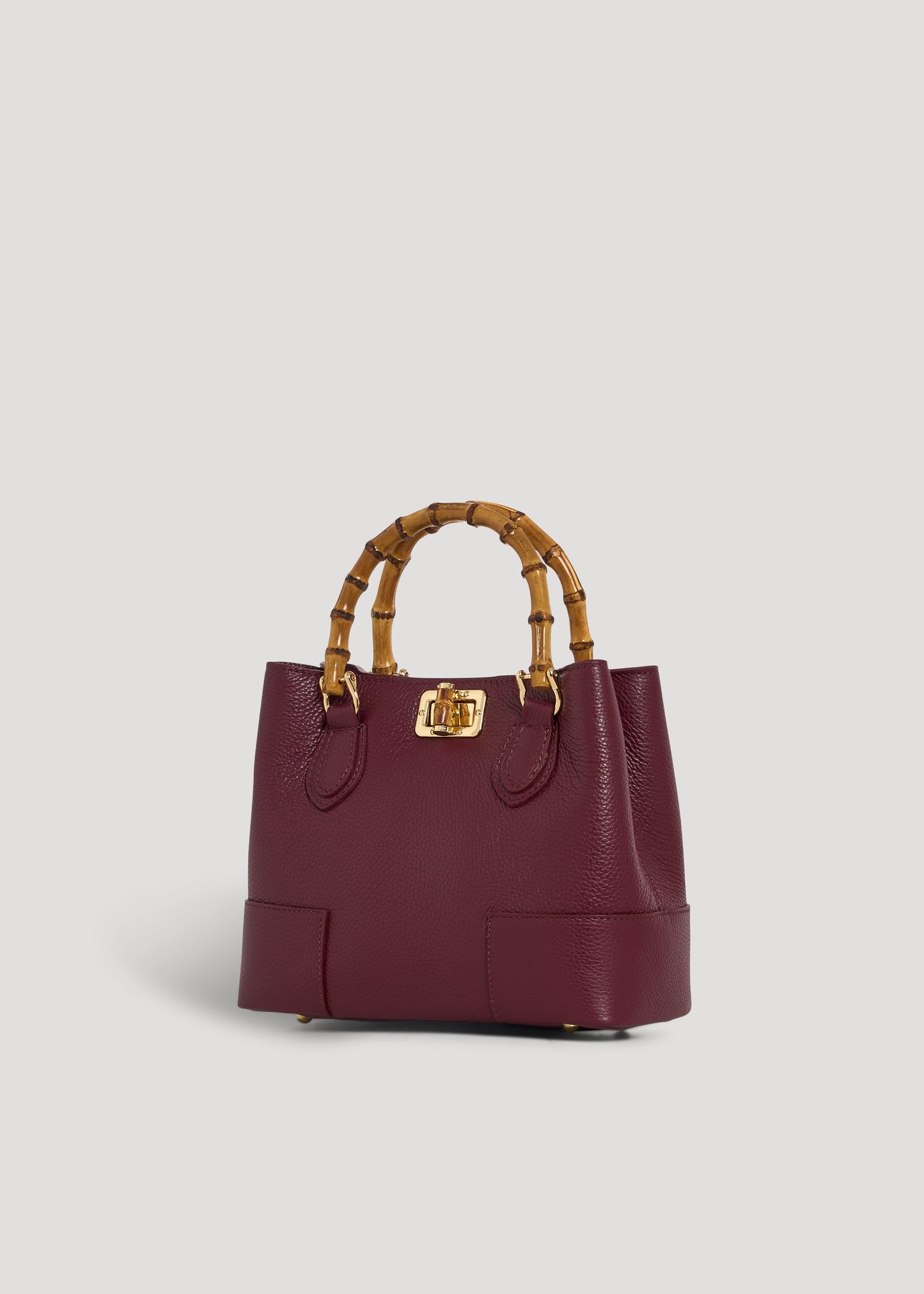 Borsa Bamboo Babe micro in pelle Dollaro Borgogna