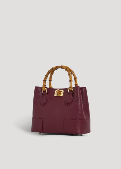 Borsa Bamboo Babe micro in pelle Dollaro Borgogna
