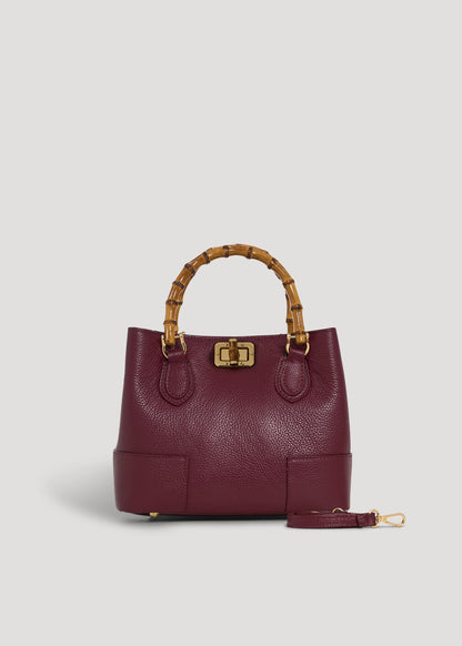 Borsa Bamboo Babe micro in pelle Dollaro Borgogna