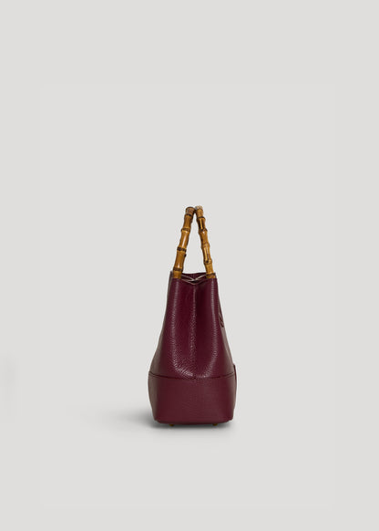 Borsa Bamboo Babe micro in pelle Dollaro Borgogna