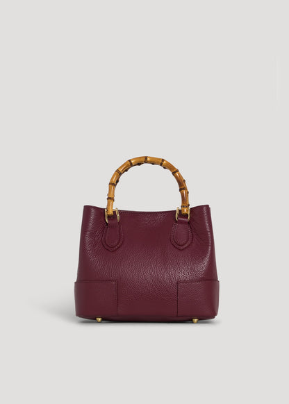 Borsa Bamboo Babe micro in pelle Dollaro Borgogna