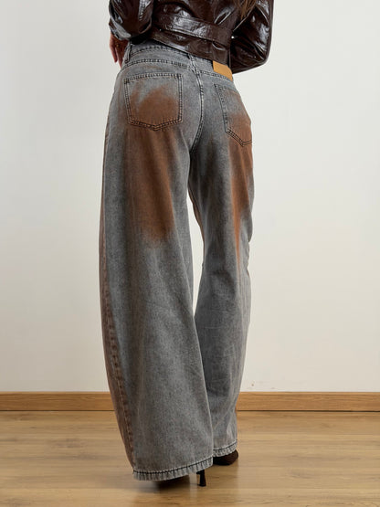 Jeans grigio marrone sabbiato S22172