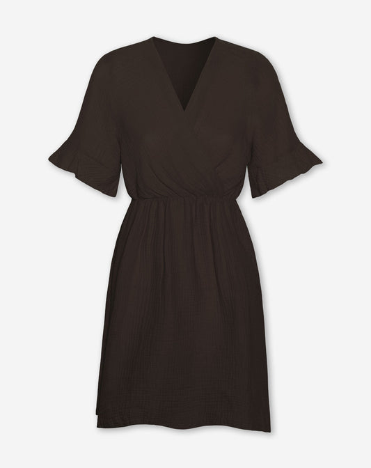 SYLVIE MOUSSELINE DRESS BRUIN
